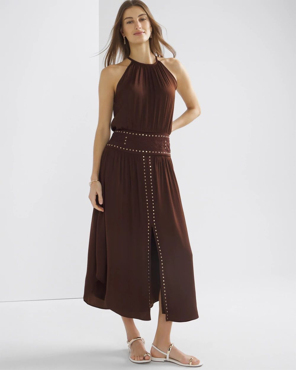 Petite Halter Studded Midi | White House Black Market